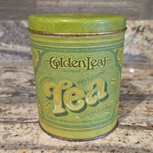Vintage Golden Leaf Tin